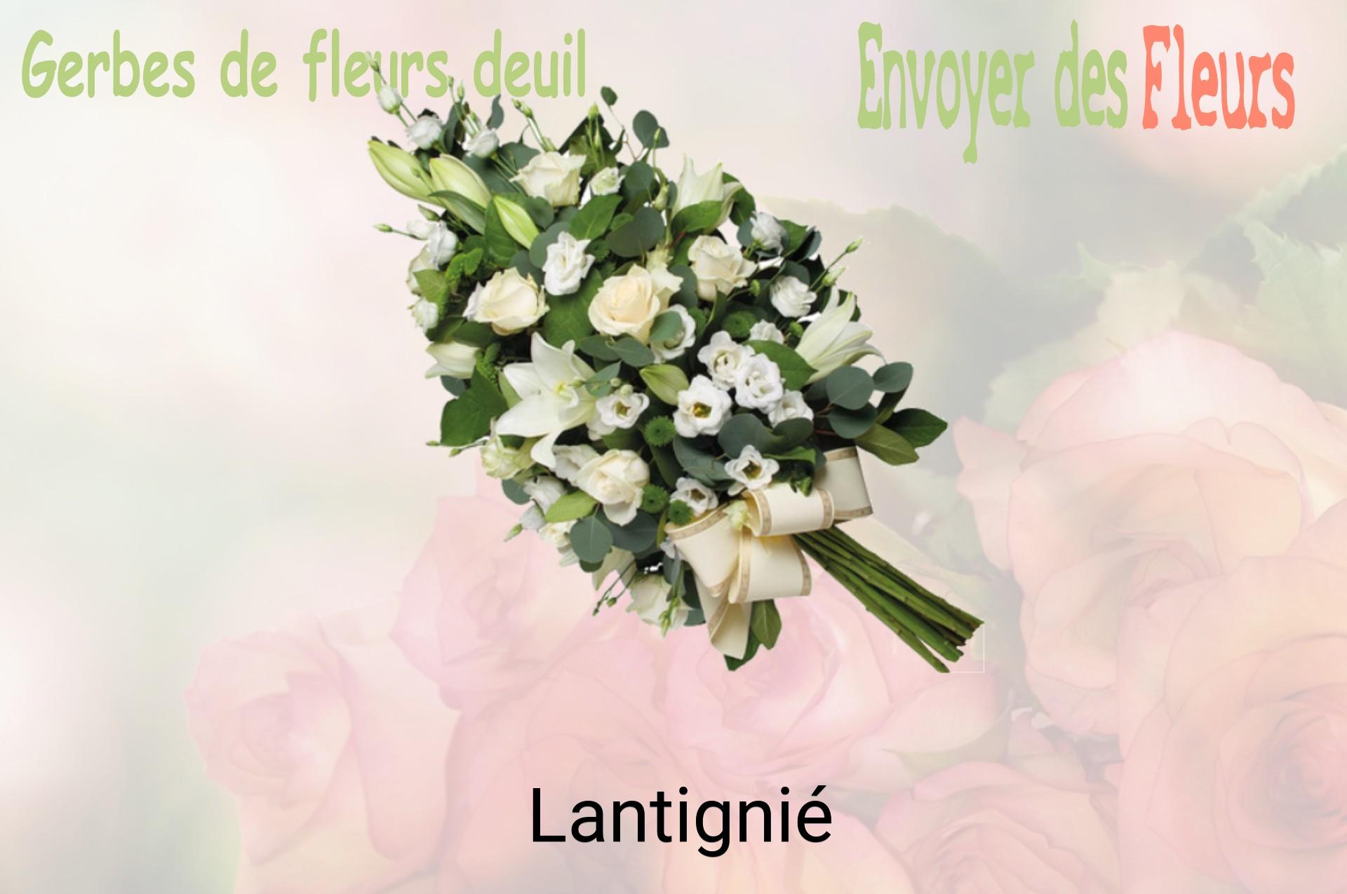 Gerbe de fleurs de deuil livrée à Lantignié